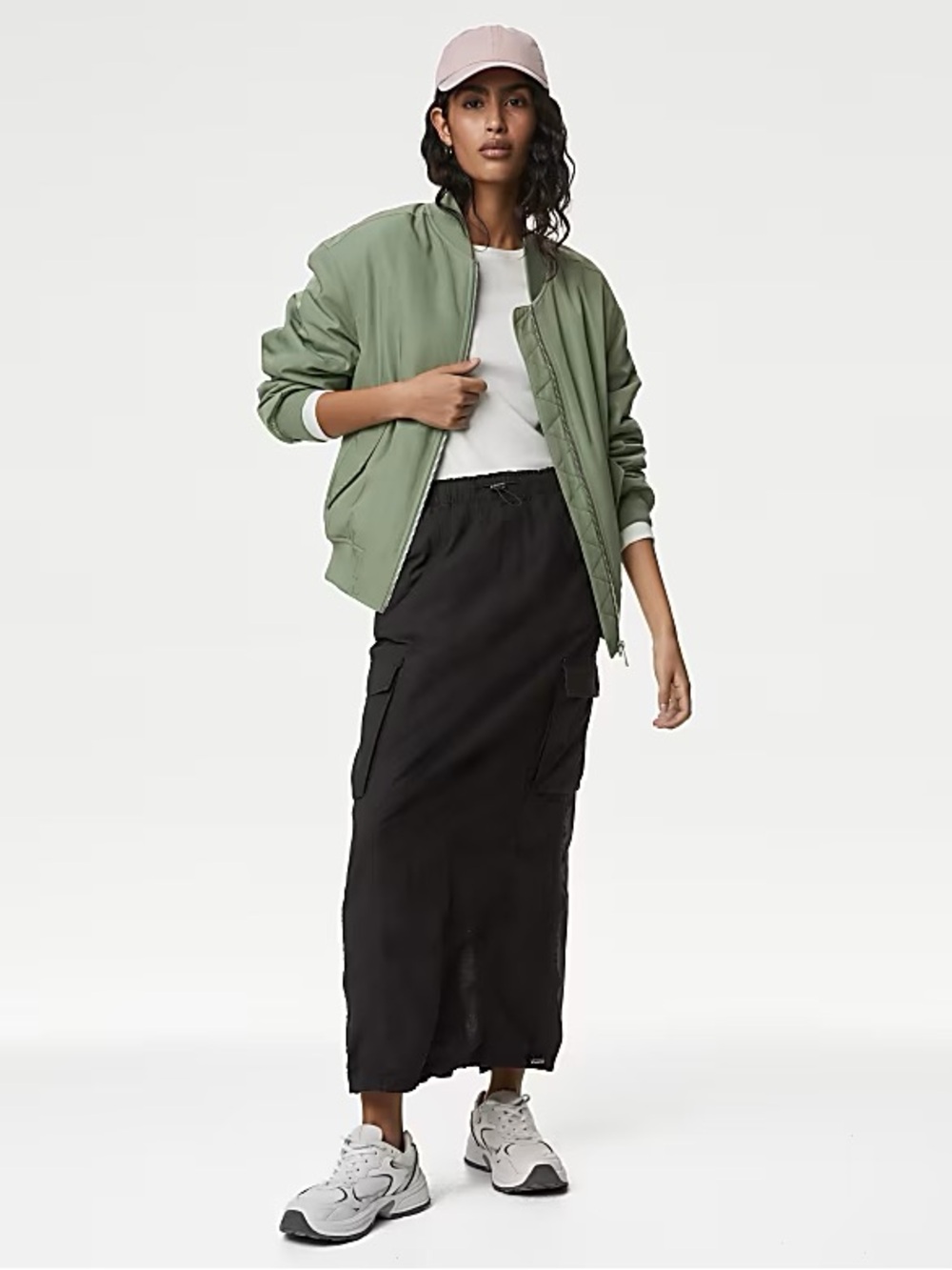 M&S - Black Cargo Maxi Skirt